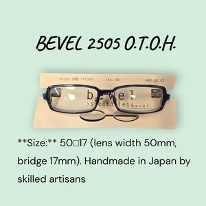 Bevel Model 2505 O.T.O.H. Eyeglass Frame 50-17 Handcrafted Japan in Ice Blue.